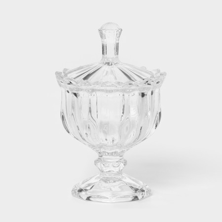 Glass vase on the leg, 150 ml, d = 9.5 cm, h = 15 cm