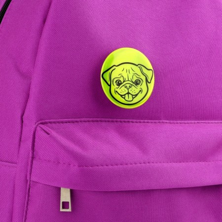 The reflective icon "Muzzle of the pug", D = 5.8 cm, color mix-2