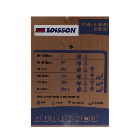 EDISSON ES 30 V water heater, cumulative, round, enamel, 30 l, 1500 watts-3