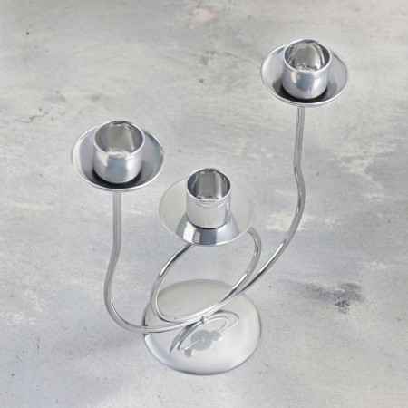 Climber "Trio" metal for 3 candles, 17x18 cm, chrome-3