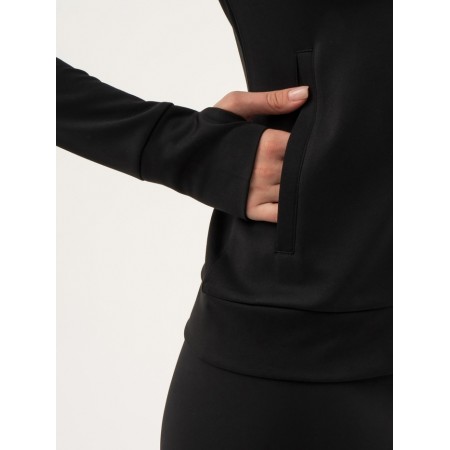 Longslit female Resport, on a zipper, p. 46, the color is black, basic, with a long sleeve-7