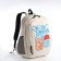 Young backpack from textiles on lightning, 3 pockets, beige color