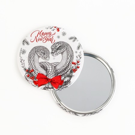 Pocket mirror "Happy New Year", diam. 7 cm-1