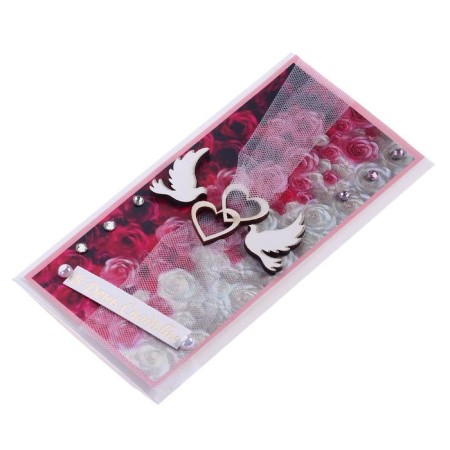 Envenue for money "On the wedding day!" handmade, roses-1