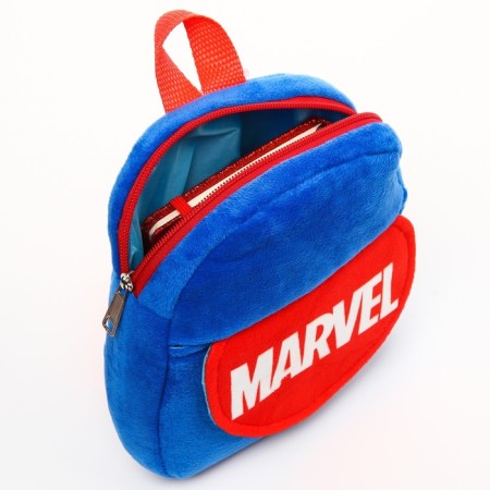 Blue backpack on a zipper, with a pocket, 19 x 22 cm "Super-heroes", Avengers-3