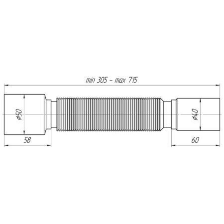 Corrugated pipe "Ani Plast" K405, 40 x 50 mm, l = 305-715 mm-2