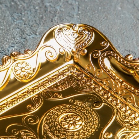 Serving tray on the legs "Ornament", 25 × 15 cm, gold color-1