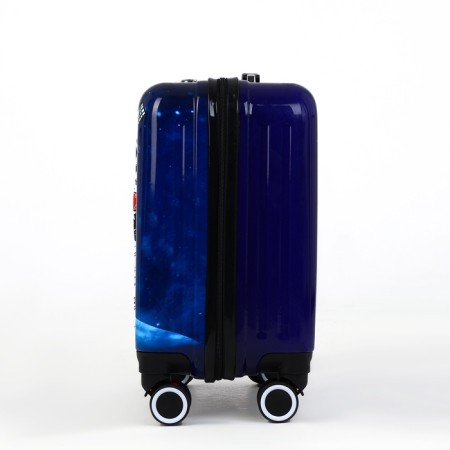 Small suitcase 20 "On a zipper, code lock, 4 wheels, blue color-2