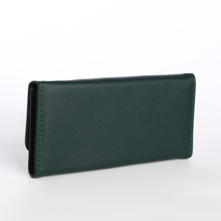 Women's wallet on magnet, green color-1