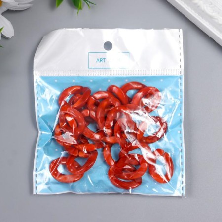 Decor for creativity plastic "Ring for the chain" Caramel set 25 pcs 2.3x1.65 cm-3