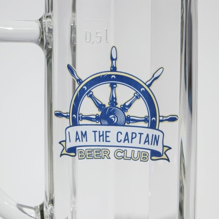 Glass mug for beer "Hamburg. Captain ", 500 ml, MIX drawing-1