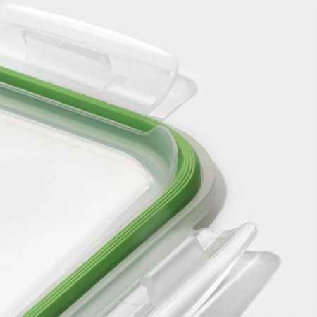 Container from heat -resistant glass of the “click” shares, 620 ml, 18 × 14 × 6.5 cm, with a lid-3