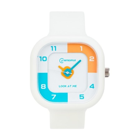 Watch of nursery, d-3.7 cm, silicone strap, 3 atm, white-1