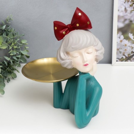 Souvenir Polystone stand "Girl with a bow on her head" 33x14x23 cm