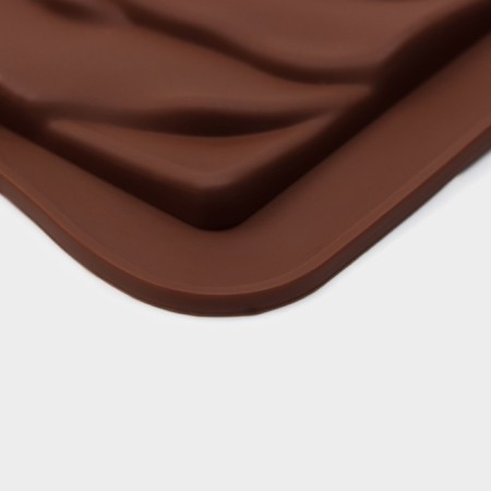 Form for chocolate of the Dolyan "Rose", silicone, 17.5 × 10.5 × 1 cm, brown color-3
