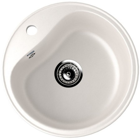 Kitchen wash Ulgran u100-331, d = 490 mm, white color