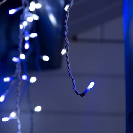 Garland "fringe" 3 × 0.6 m, IP44, UMS, white thread, 160 LED, glow of white and blue, blinking, 220 V-2