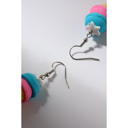 Earrings Assorted "Sweets" Ice Cream in the Horn, The color of the pink blue-5