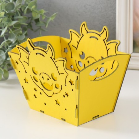 Basket-chip "Dragon Muzzle" yellow 18x12x14.5 cm (set of 5 parts)-2