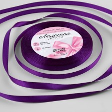 Satin tape, 6 mm × 23 ± 1 m, dark violet color