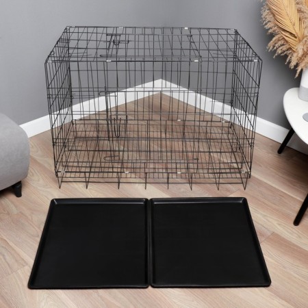 A cell with a hatch for dogs and cats, 100 x 60 x 70 cm, black-10