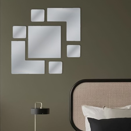 Wall mirror "rhombus", 7 elements, a rr from 21 x 21 cm to 8 x 8 cm