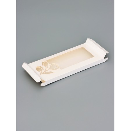 Gift box for tiles of chocolate, with a cut window, "tulips", 17.1 x 8 x 1.4 cm-1