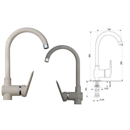 Kitchen mixer Ulgran U006-302, sandy color-1