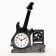 Alarm clock "Guitar", discrete move, with a pencil, 1aa, 15.5 x 22 x 5.5 cm, silver