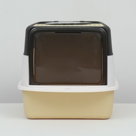 Closed transparent toilet 51 x 34 x 37 cm, yellow+scoop-4