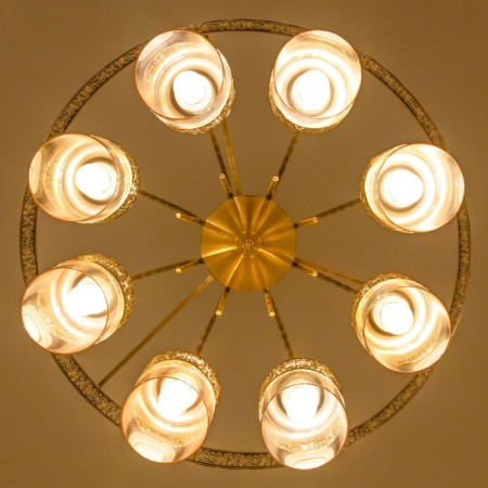 Suspended chandelier Citilux "emir" CL467183, 69x69x54 cm, 8x75W, E27, brown color-8