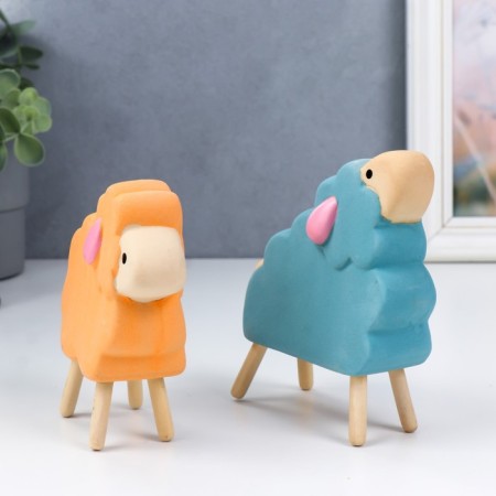 Souvenir ceramics "lamb" set 2 pcs 10.8x3.6x11.3 cm 11.5x3.7x10.2 cm-2