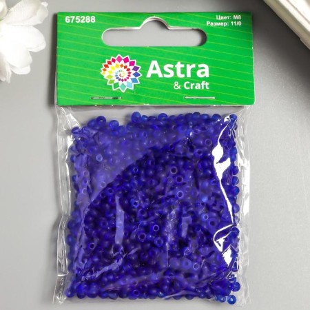 Beads "Astra" 11/0, 20 g (M8 Blue/Trans -Matov)-2