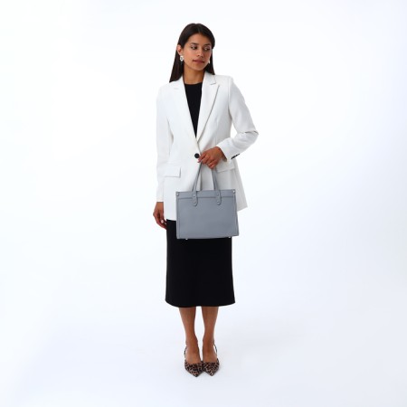Women's bag with lightning, textura, average size, color gray-10