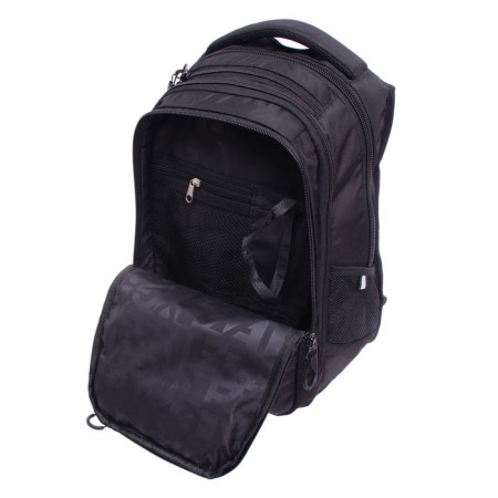 Youth backpack 42 x 31 x 22 cm, ergonomic back, laptop compartment, Grizzly 338, black/red RU-338-4_3-7