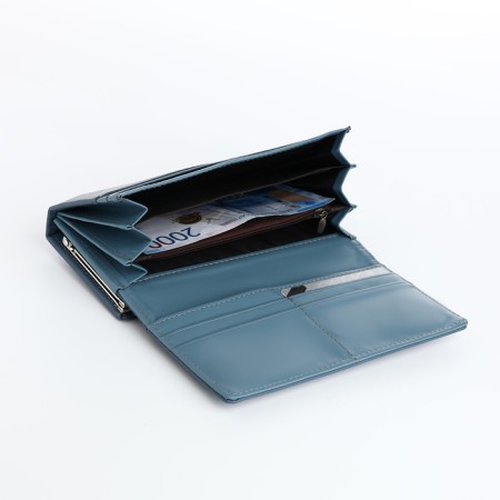 Women's wallet on magnets, blue color-4