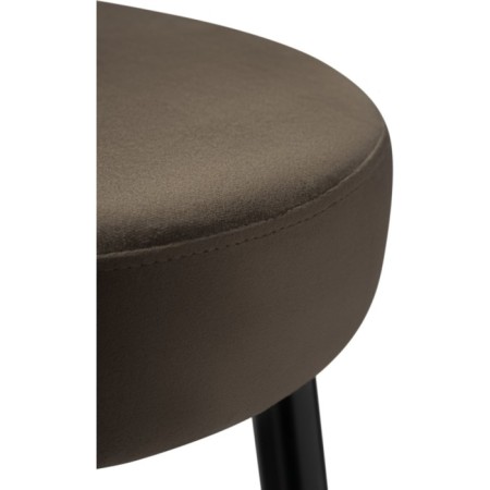 Barrier stool Plato metal/velor, black/brown 43x43x65 cm-2