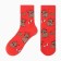 Women's socks New Year's bulldogs, red color, size 36-40