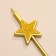 Set of candles for the cake, 4 pcs "Brilling stars", golden