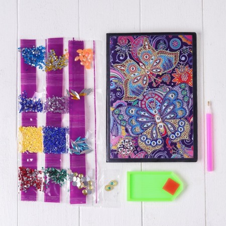 Diamond embroidery on the notebook "Beautiful butterflies" 50 p.