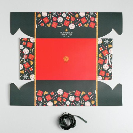 Box for Capcake "Happiness in the New Year", 23 x 16 x 10 cm, New Year-4