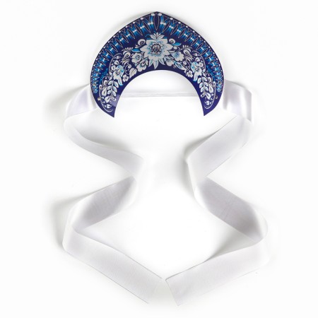 Kokoshnik "Blue flowers on blue", paper-4