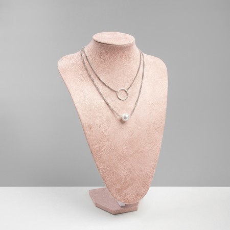 Bust for jewelry, 24 × 17 × 35 cm, pink color-1