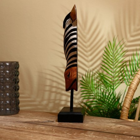Mask "Zebra" on a stand, Albezia 40 cm-2