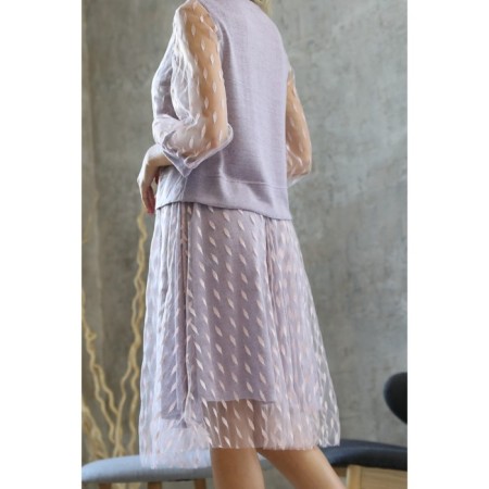Female skirt, size 52, pink color-6