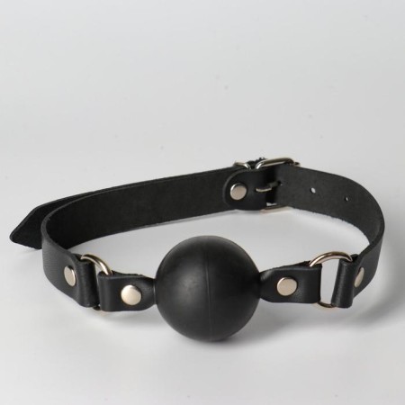 Sitabella bdsm gag, skin adjustable belt, ball, tp, d 45 mm, black