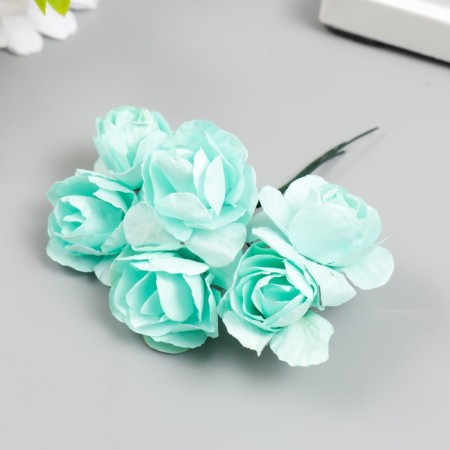 Flowers for decorating "tea roses" 1 bouquet = 6 colors 9.5 cm mint-2