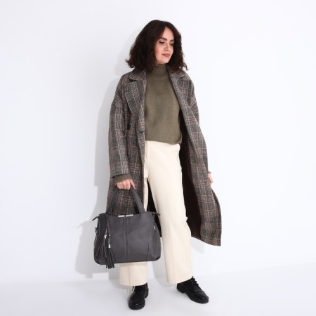 Bag-tout on lightning, brown color-8