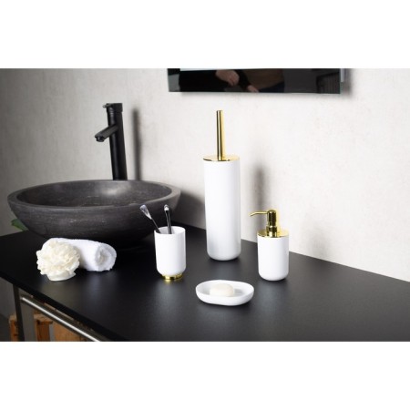 Alba liquid soap dispenser, white/gold color-1