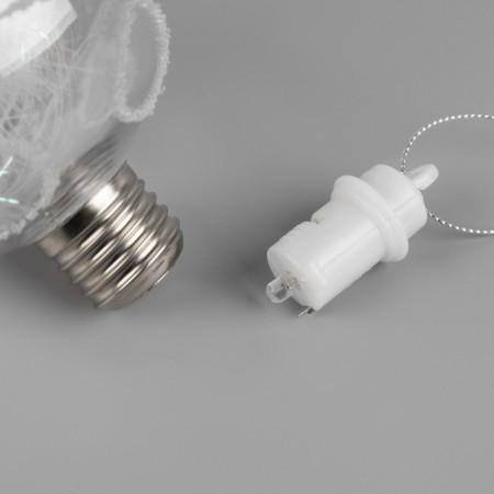 Fir -tree ball "Ice pattern", batteries, 1 LED, RGB glow-3
